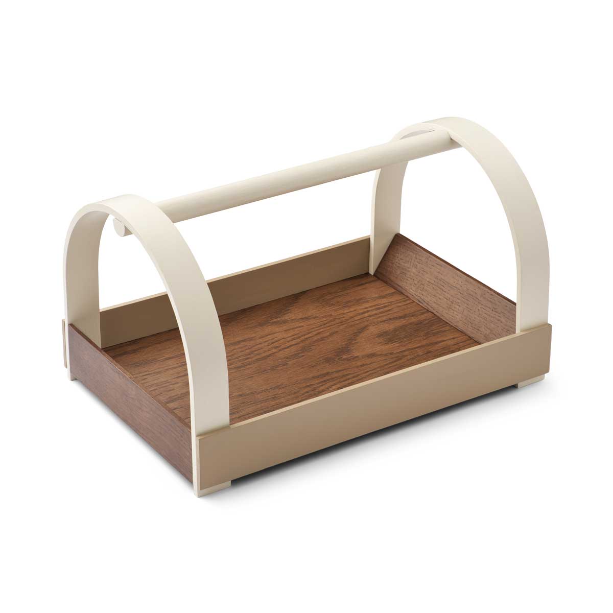 Kydo tray dark oak beige white