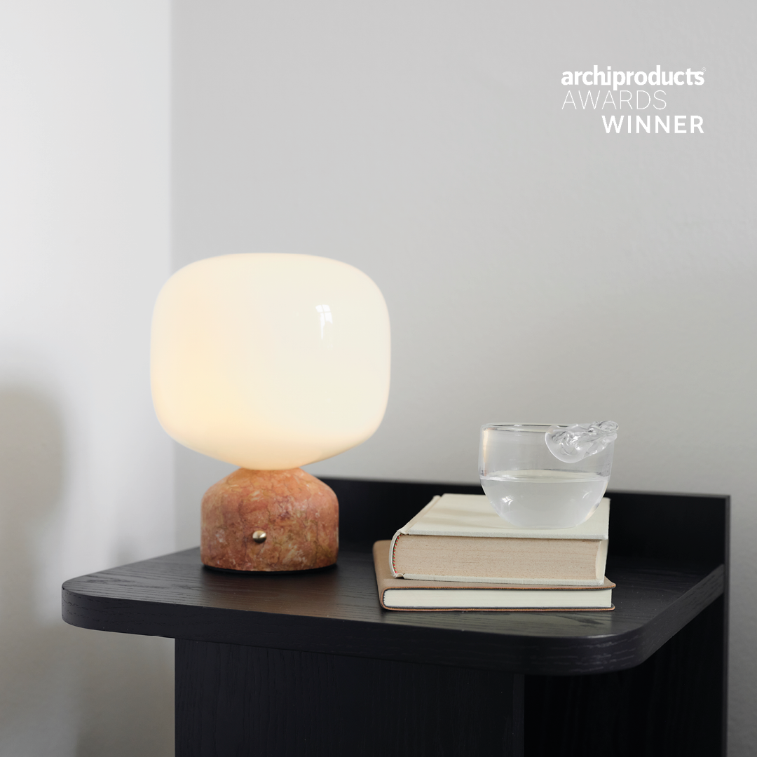 Meemo portable table lamp amber red marble