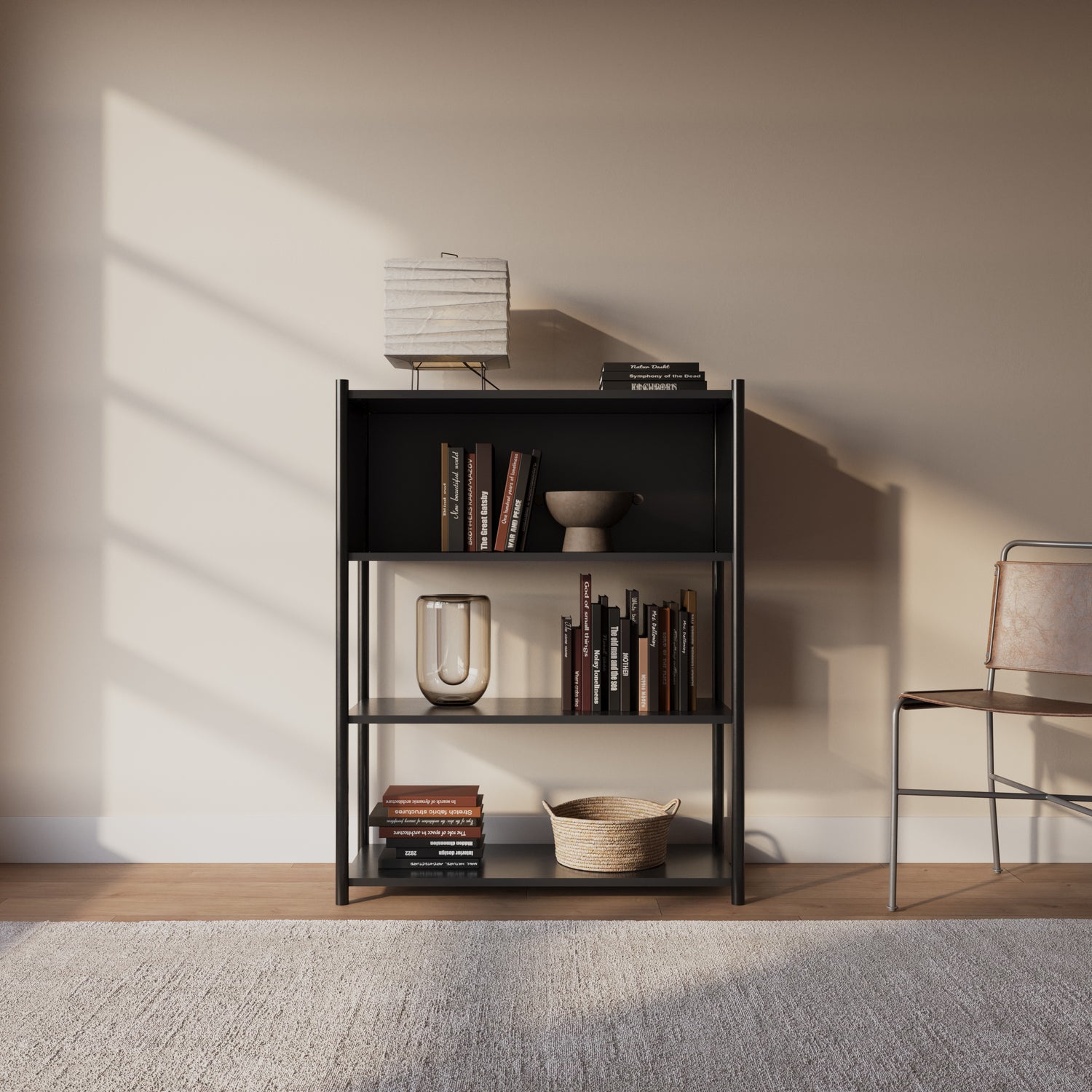 Sceene bookcase B black oak