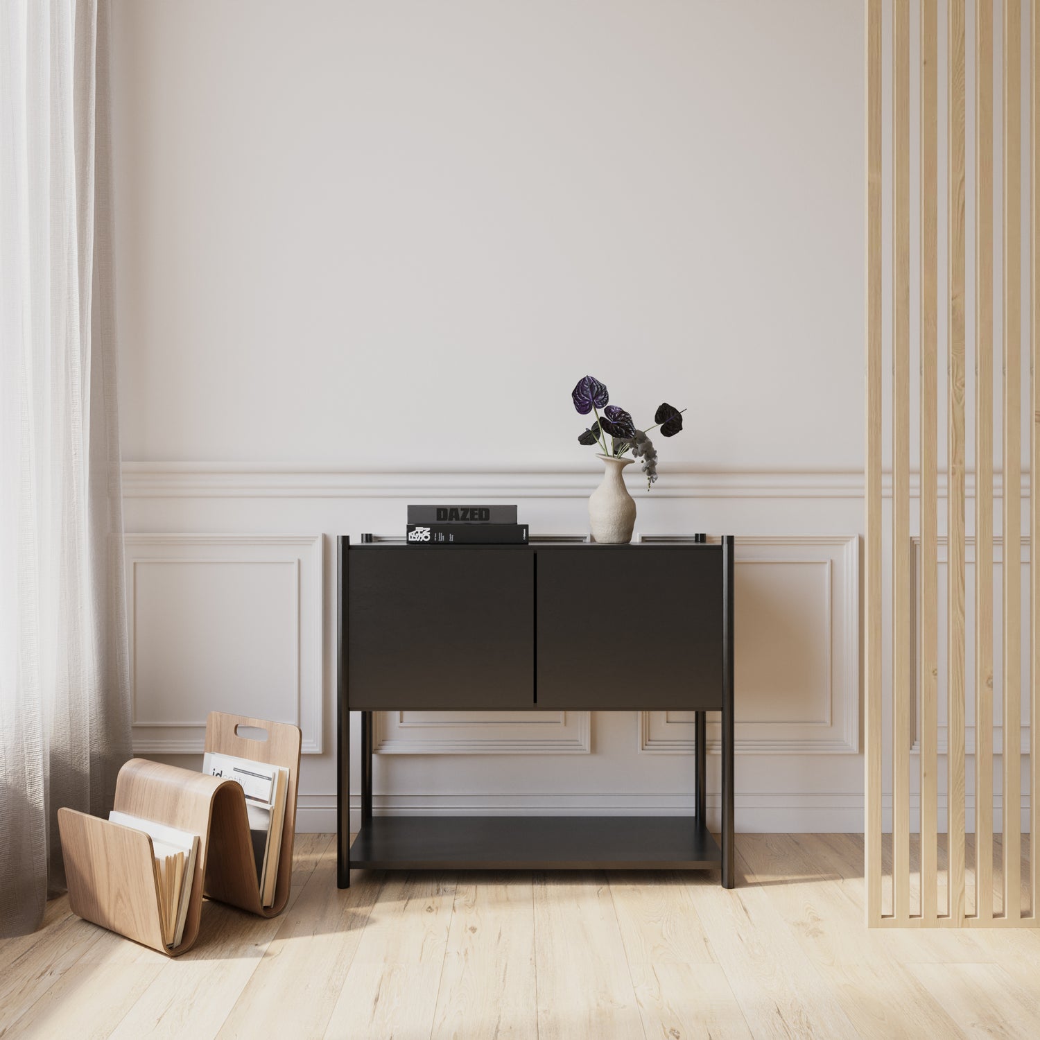 Sceene bookcase C black oak