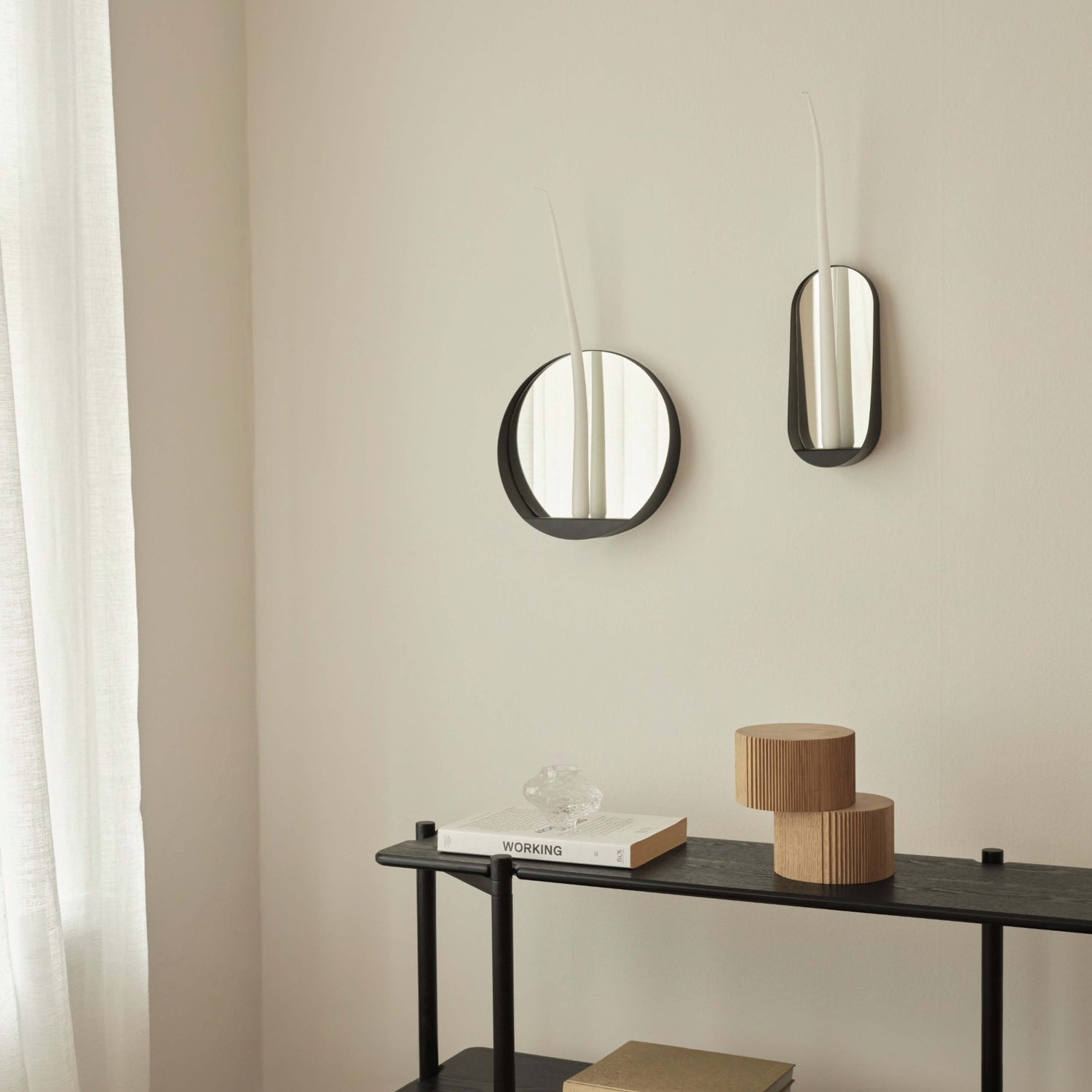 Glim candle mirror oval