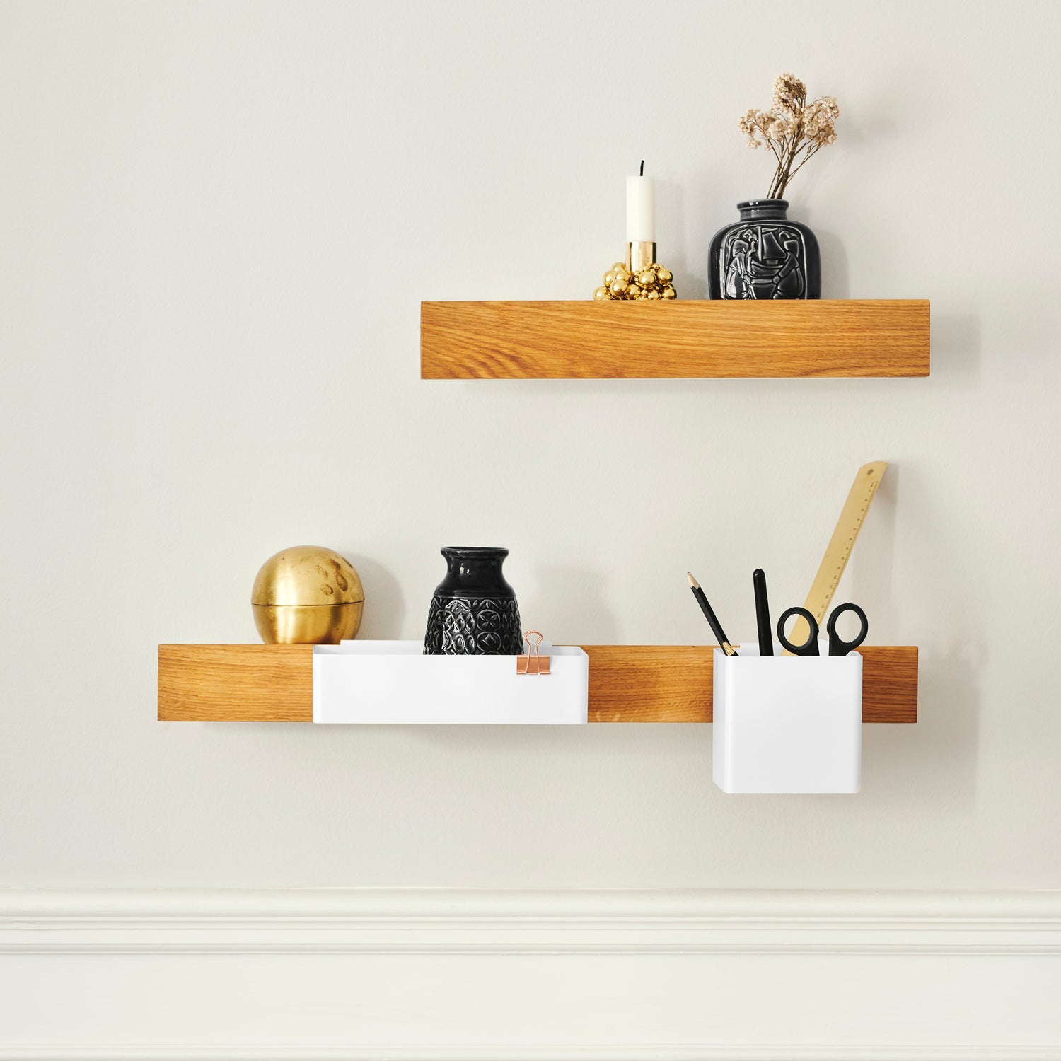 Flex magnetic shelf 40 oak/ white