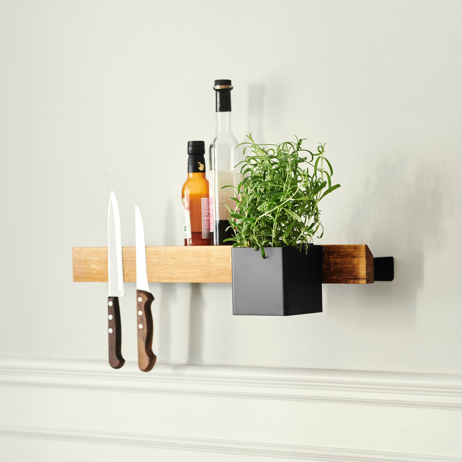 Flex magnetic shelf 60 oak/ black