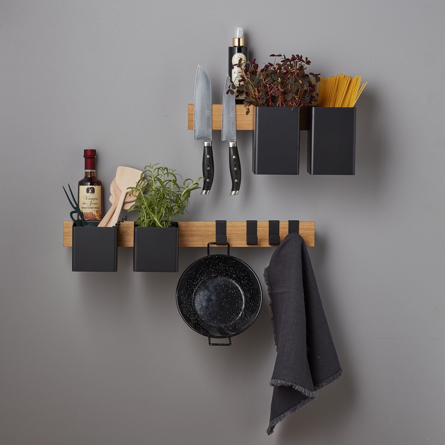 Flex magnetic shelf 40 oak/ black