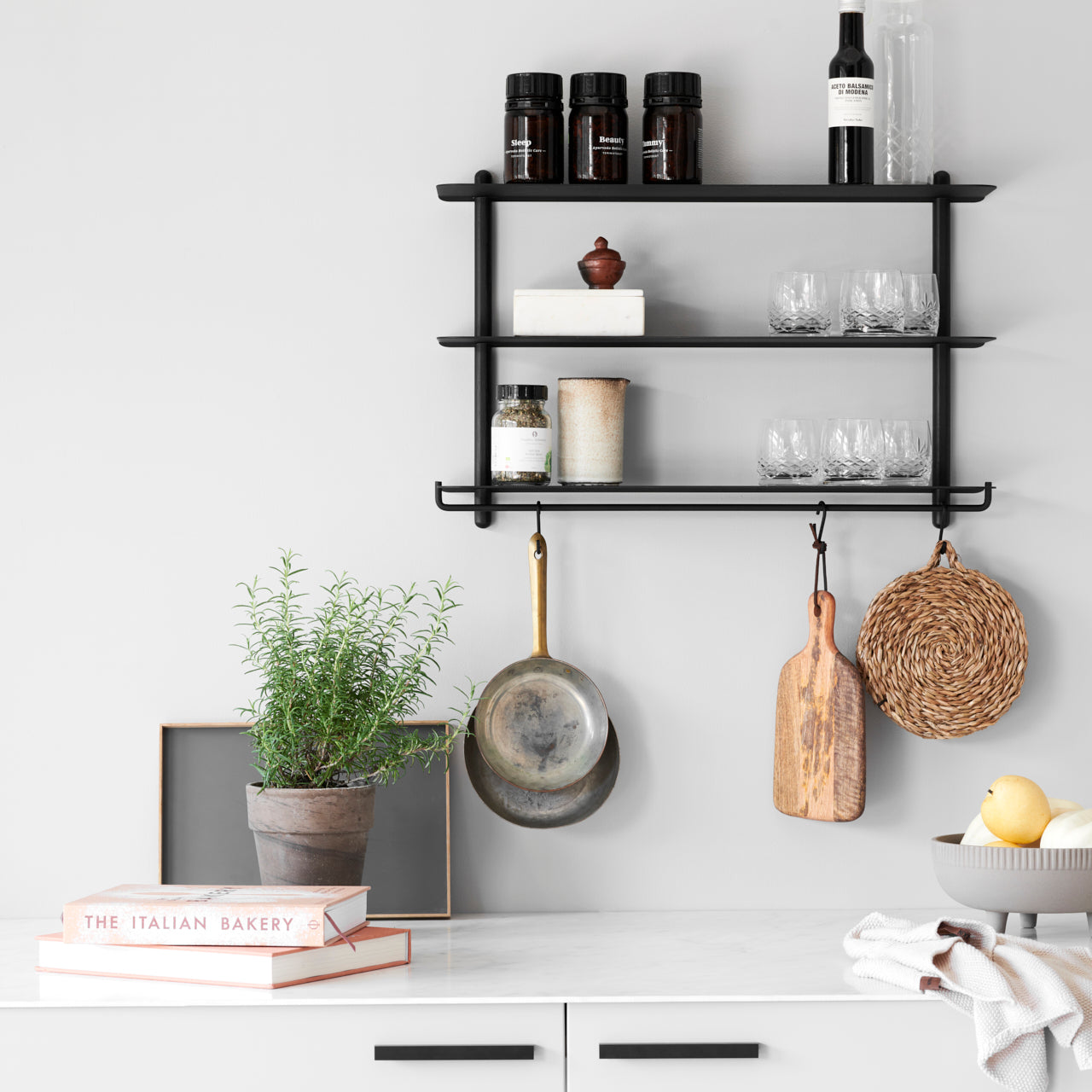Black Wall Shelf with Hooks Sold by at Home